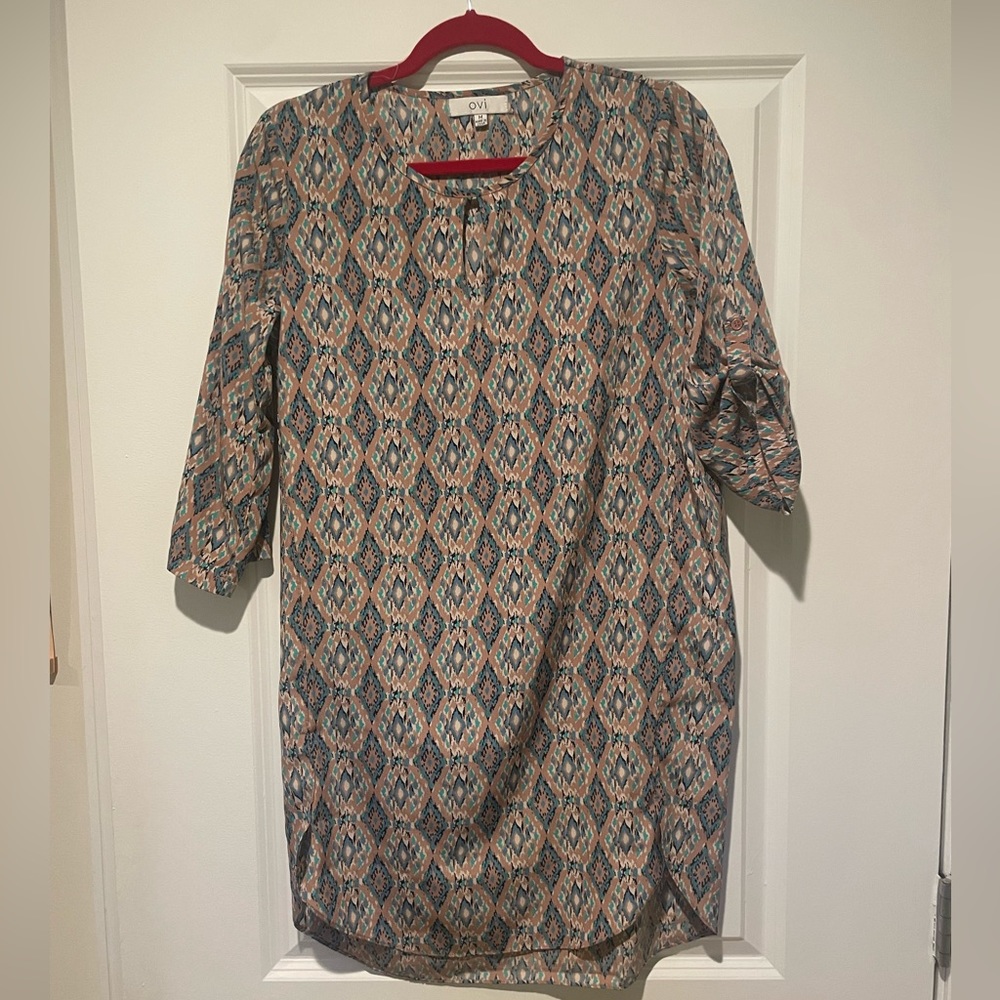 Size medium shift style dress with unique pattern and print